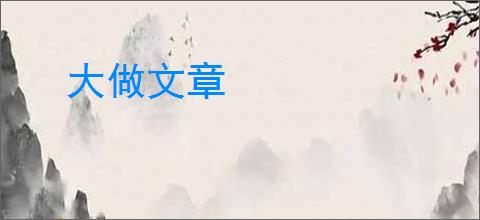 大做文章