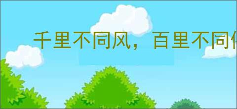 千里不同风，百里不同俗