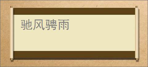 驰风骋雨