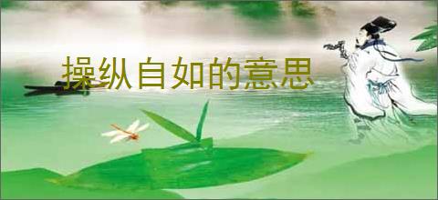 操纵自如的意思