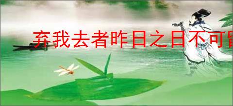 弃我去者昨日之日不可留