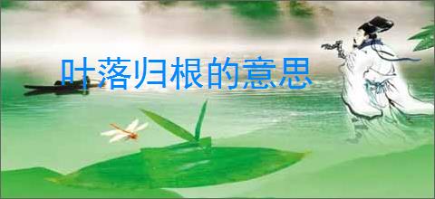 叶落归根的意思