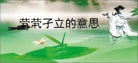 茕茕孑立的意思