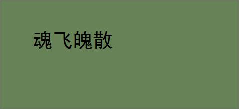 魂飞魄散