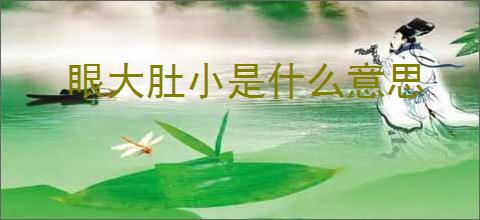眼大肚小是什么意思